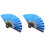 2Pièces Mini Éventail Pliable Bleu Bambou Papier Cadeau Original 4