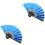 2Pièces Mini Éventail Pliable Bleu Bambou Papier Cadeau Original 5
