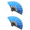 2Pièces Mini Éventail Pliable Bleu Bambou Papier Cadeau Original 7