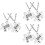 3Ensembles Colliers Puzzle En Acier Argenté Confortables 6