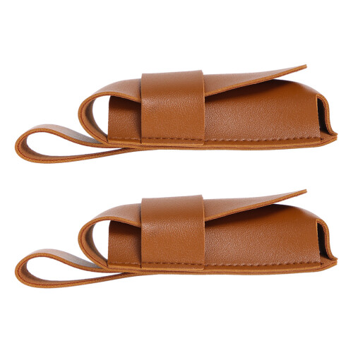 6Pièces Boîte Protection Harmonica Cuir Marron Portable 1