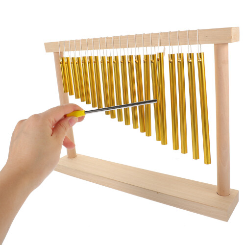 1Ensemble Jeu De Carillon 20 Tons Bois Et Tubes Cuivre 2