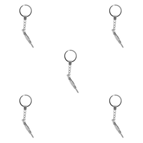 5Pcs Fingerboard Screwdriver Tool Double Head Silver 1