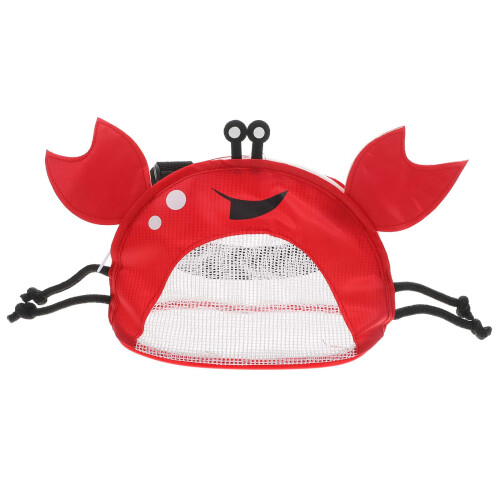 3Pcs Crab Shape Mesh Beach Bag For Kids Shell Collecting Pouch 1