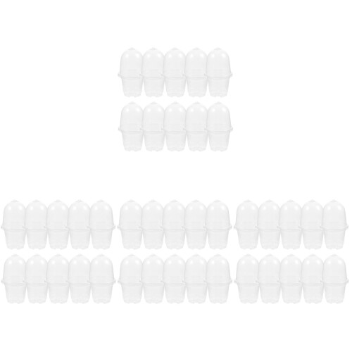 40Sets Clear Nursery Plastic Pots with Drainage for Indoor Plants 2