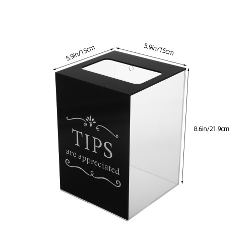 Black Acrylic Money Box for Tips and Donations with Lock 1