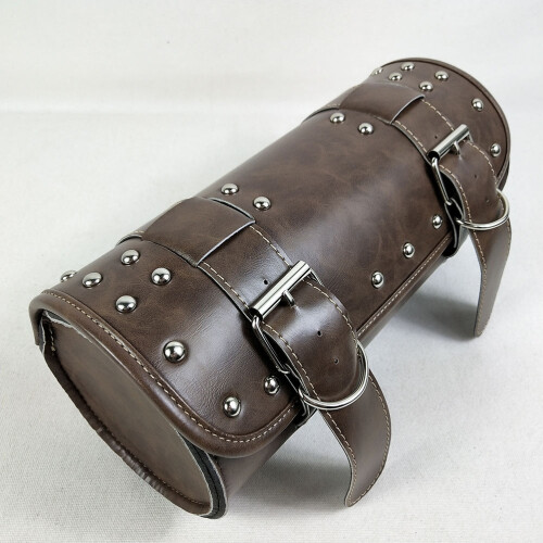 motorcycle handlebar bag waterproof pu pack tool holder brownish green 2