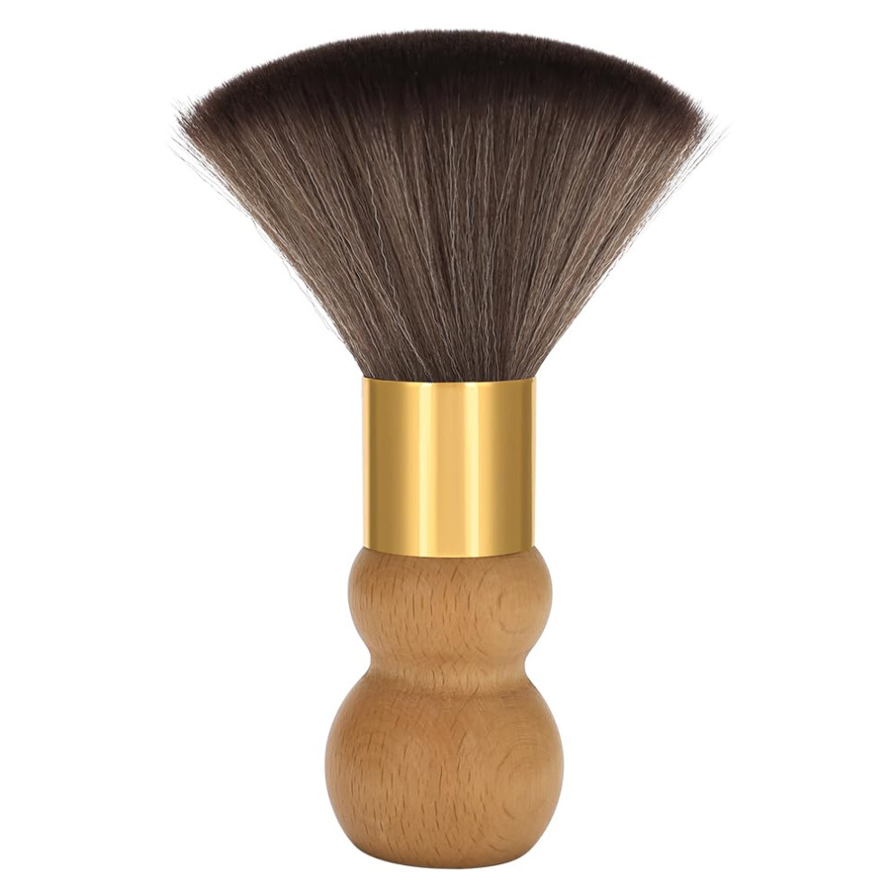 Professional Neck Duster Brush with Soft Nylon Bristles and Ergonomic Wooden Handle for Barbers Type A