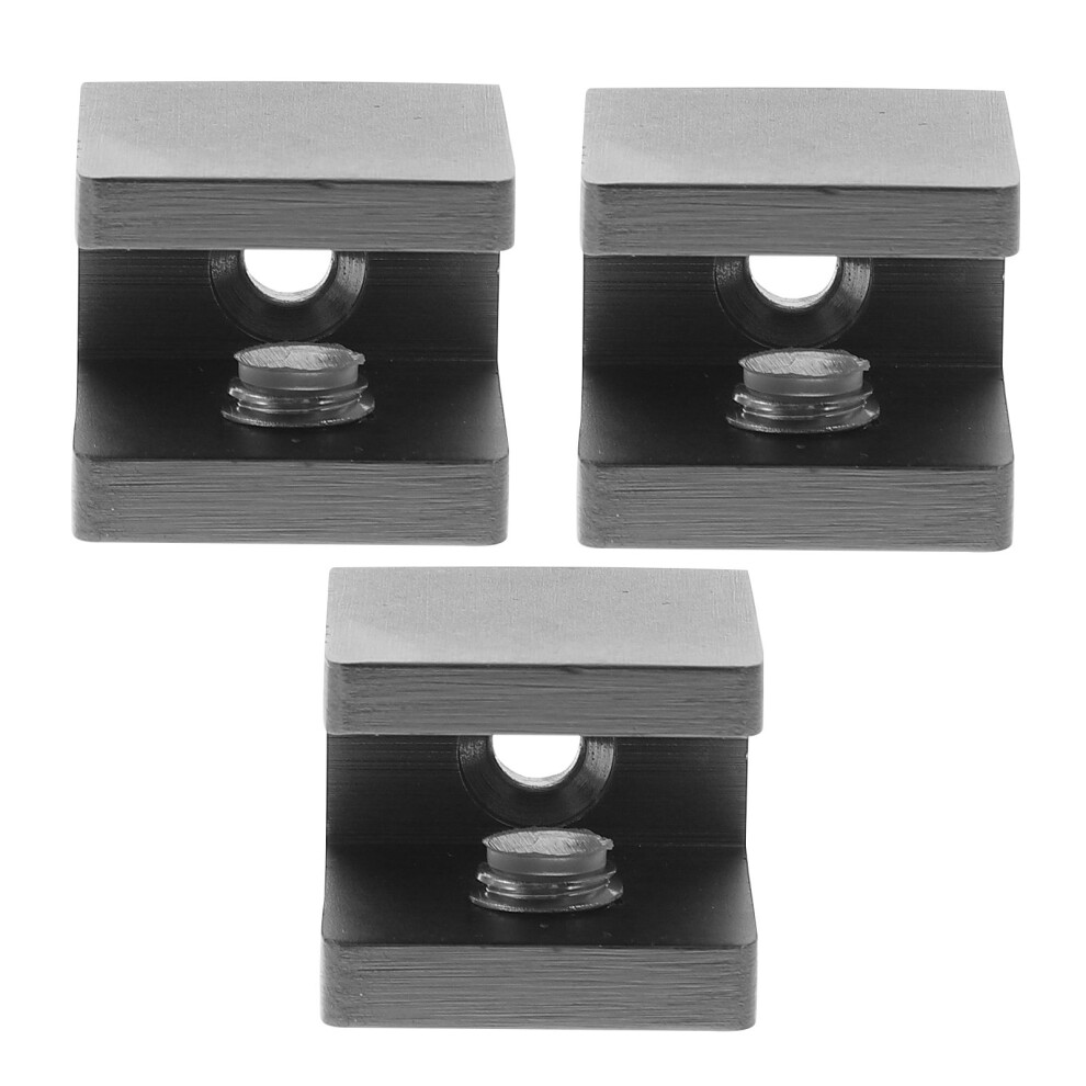 6Pcs Copper Adjustable Black Glass Shelf Clamps For Heavy Duty Support 3631378369306