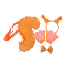 4Sets Eichhörnchen Kostümset Orange Mit Ohren Haarreif Und Schwanz
