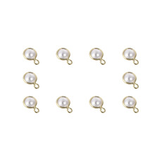 20Pcs Multi Color Copper Faux Pearl Pendants DIY Necklace Bag Charms