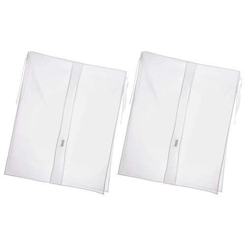 6Pcs White Garment Rack Covers Peva Hanging Clothes Protector Bags 1