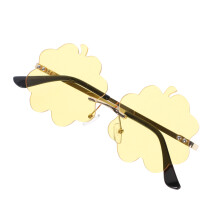 4Pairs Rimless Sunglasses Yellow Stylish Eyeglasses Prop for Parties
