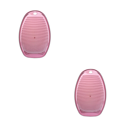 2Pcs Durable Red Plastic Washboards with Wavy Surface for Home Laundry 2