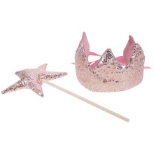 2Ensembles Ensembles Couronne Fille Et Baguette Magique Rose Gold Pour FĂŞte