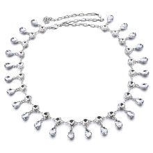 Fancy Dress Chain Belt For Women Metal White 1pcs
