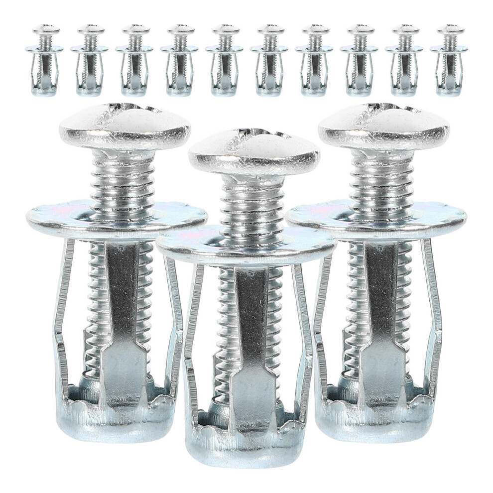 125Sets Galvanized Carbon Steel Petal Nut Inserts For Hardboard Silver 3631253715518