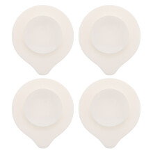 4Pcs White Silicone Suction Placemats for Toddlers Stable Bowl Holder
