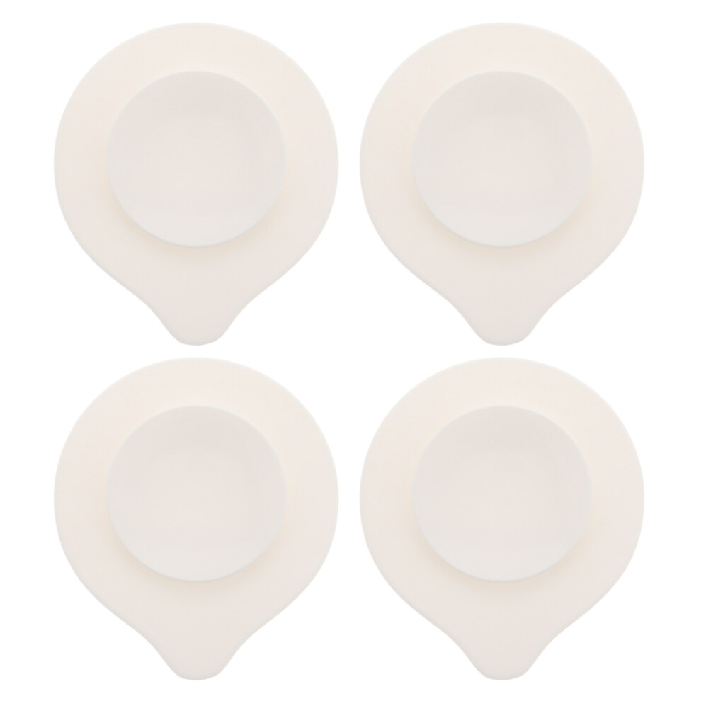 4Pcs Silicone Suction Placemats For Toddlers Stable Bowl Holder White Villcase