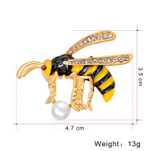 3Pcs Girl Breastpin Alloy Pearl Brooch Multi Color Bee Shape Accessory