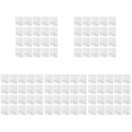 100Pcs Transparent Wall Storage Hooks Punch-Free Strong Adhesive Hooks 2