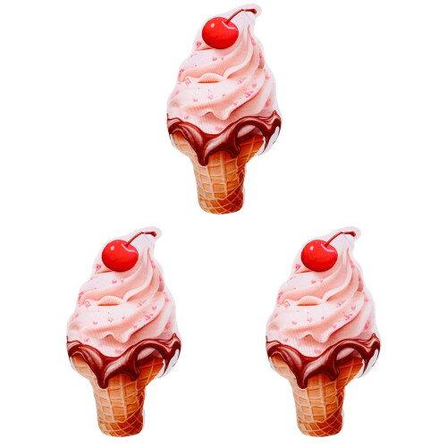 3Pcs Multi-Colored Plush Ice Cream Pillow Decorative Sofa Throw 2