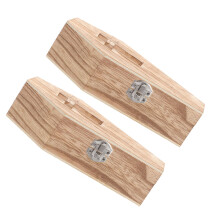 8Pcs Wooden Coffin Jewelry Boxes Khaki for Halloween Gift Storage Case
