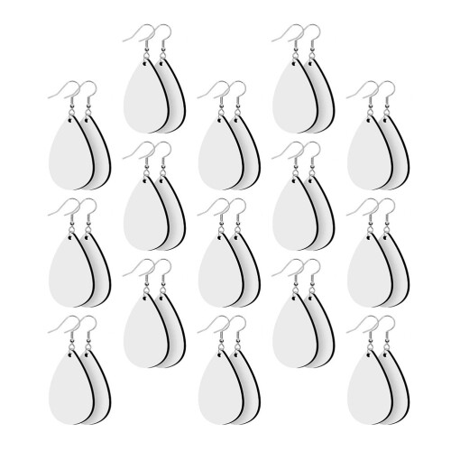 90 Sets Decorative Sublimation Earring Blanks Wooden Hooks