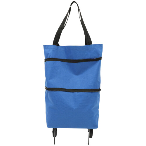 3Pcs Reusable Blue Trolley Laundry Bags with Wheels for Easy Storage