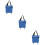 3Pcs Reusable Blue Trolley Laundry Bags with Wheels for Easy Storage 9