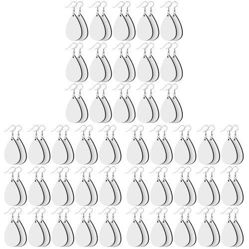 90 Sets Decorative Sublimation Earring Blanks Wooden Hooks 2