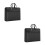 2Pcs Black Canvas Document Carrier Zippered File Tote for Home Use 7