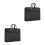 2Pcs Black Canvas Document Carrier Zippered File Tote for Home Use 9