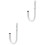 2Pcs Heavy Duty Garage Hooks White Iron Wall Mount Storage Hangers 3
