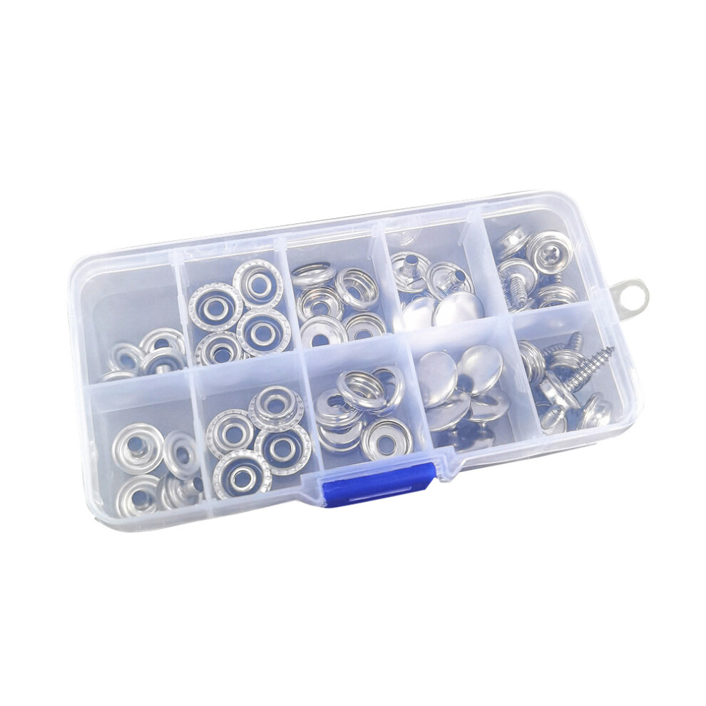 2 Boxes Stainless Steel Screw Buckle Snap Fastener Metal Fasteners 3631237096091