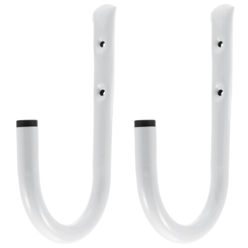 2Pcs Heavy Duty Garage Hooks White Iron Wall Mount Storage Hangers 1