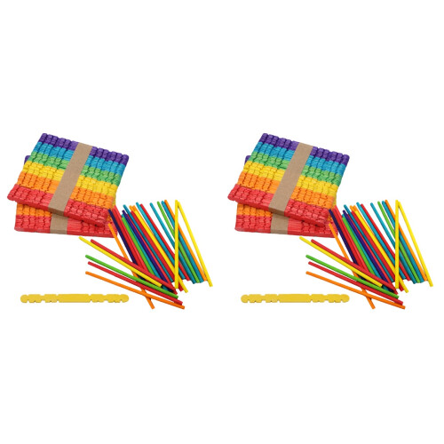 160 Pcs Wooden Craft Sticks Colored Popsicle Sticks 2