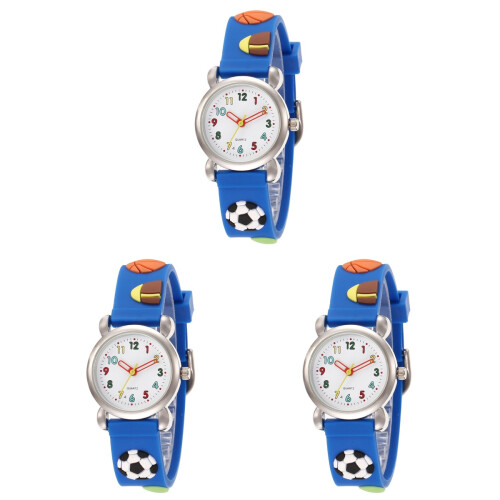 3Stk Kinderarmbanduhr Cartoon Elastisch Sicher & Langlebig 1
