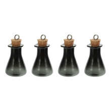 2 Pieces Drifting Bottle Funnels Miniature Jars Of The Lid Black
