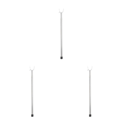 3Pcs Telescoping Clothesline Rods Silver Clothes Drying Poles 2