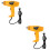 2Pcs Corded Hot Air Blower Tool Yellow Plastic Compact Handheld Heater 7