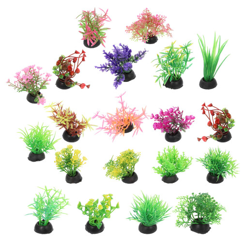 100Pcs Multi-Colored Artificial Water Plants Plastic Fish Tank Decor