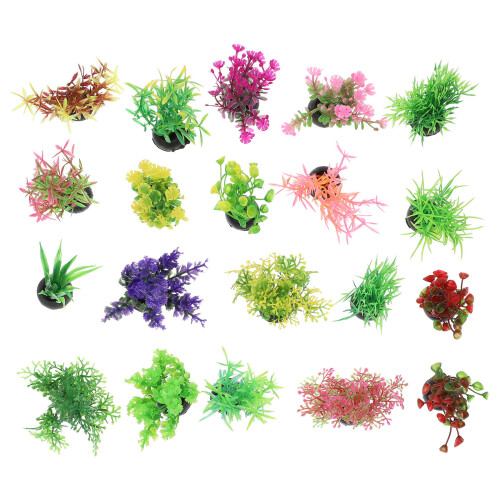 100Pcs Multi-Colored Artificial Water Plants Plastic Fish Tank Decor 2
