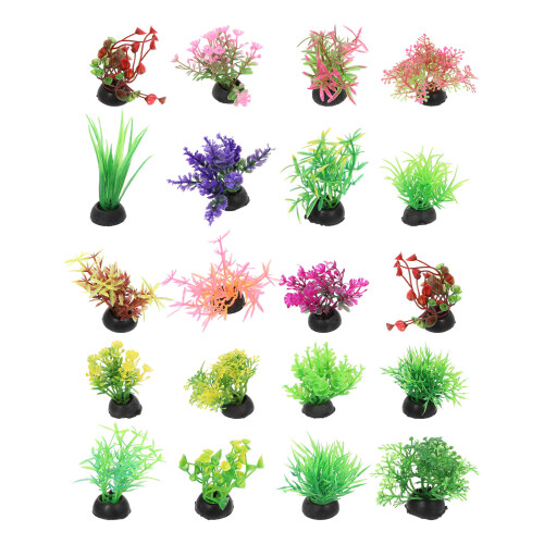 100Pcs Multi-Colored Artificial Water Plants Plastic Fish Tank Decor 1