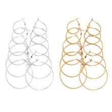36Pairs Simple Earrings Set Big Lightweight Studs Jewelry for Women