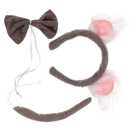 4 Sets Koala Ear Headband With Bowtie And Tail For Cosplay Performance 2