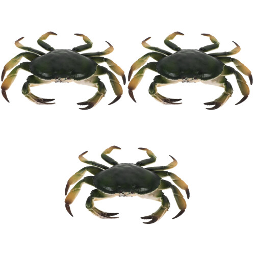 3Pcs Realistic Plastic Crab Model Educational Simulated Animal 2