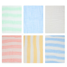 2 Pack Baby Bib Towels With Printed Design Muslin Cotton Newborn