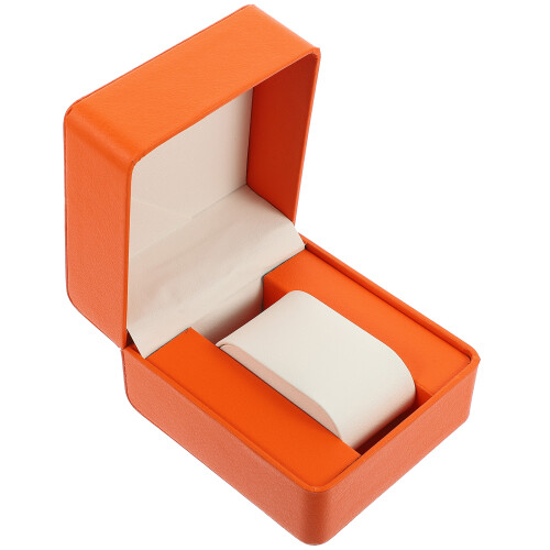2Pcs PU Orange Watch Display Case Single Watch Organizer 1