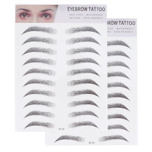 8 Pcs Hair-Like Eyebrow Transfer Stickers For Men Women Black